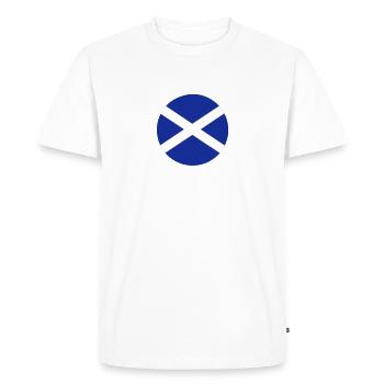 Scotland Emblem - Men's Premium Organic T-Shirt - white - Front - Nico (187cm)