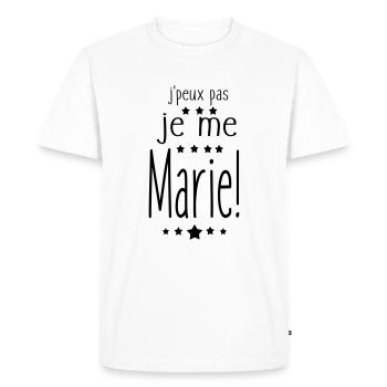 Je Me MARIe,citations,message,mariage - T-shirt Premium bio Homme - blanc - Devant - Nico (187cm)