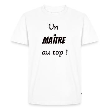 Cadeau au maitre - T-shirt Premium bio Homme - blanc - Devant - Nico (187cm)