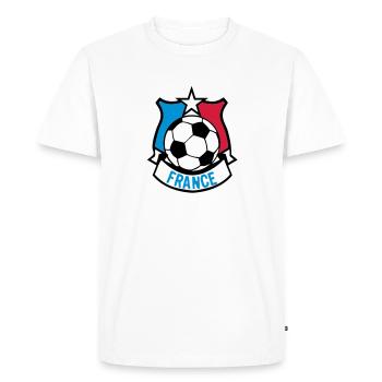 france foot supporter ecusson fanion - T-shirt Premium bio Homme - blanc - Devant - Nico (187cm)