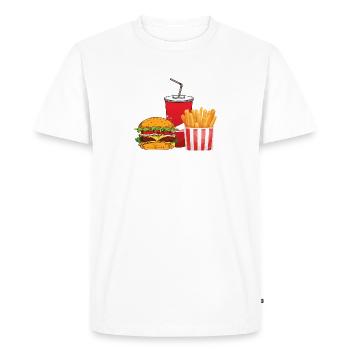 Burger, soda, frites! - T-shirt Premium bio Homme - blanc - Devant - Nico (187cm)