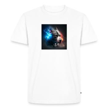 Pitbull Collection #07 - Men's Premium Organic T-Shirt - white - Front - Nico (187cm)