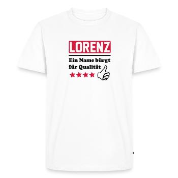 lorenz - Männer Premium Bio T-Shirt - Weiß - Vorne - Nico (187cm)