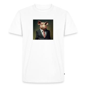 Cochon en costume, patron, patron - T-shirt Premium bio Homme - blanc - Devant - Nico (187cm)