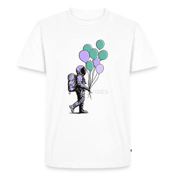 GALACTIC JOURNEY WITH COLORED BALLOONS - Men's Premium Organic T-Shirt - white - Front - Nico (187cm)