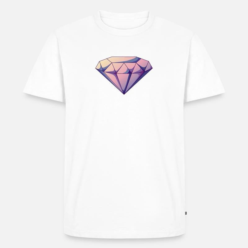 violetter Edelstein - Männer Premium Bio T-Shirt - Weiß