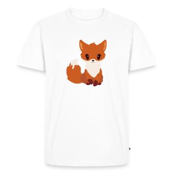 Renard doux - T-shirt Premium bio Homme - blanc - Devant - Nico (187cm)