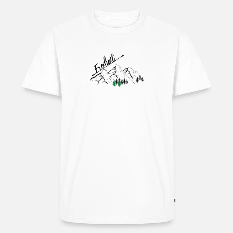 freiheit - Männer Premium Bio T-Shirt - Weiß