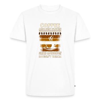 coffee reaches places - Men's Premium Organic T-Shirt - white - Front - Nico (187cm)