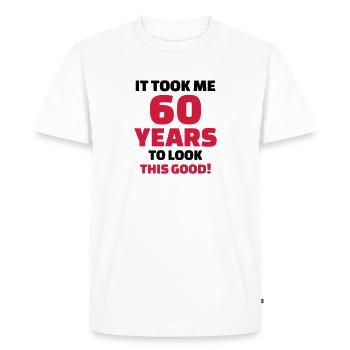 60 Years Anniversaire - T-shirt Premium bio Homme - blanc - Devant - Nico (187cm)