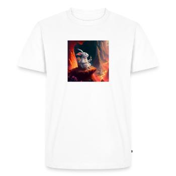 Lapin au volcan - T-shirt Premium bio Homme - blanc - Devant - Nico (187cm)