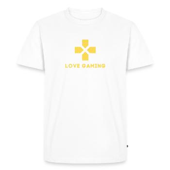 LOVE GAMING - T-shirt Premium bio Homme - blanc - Devant - Nico (187cm)