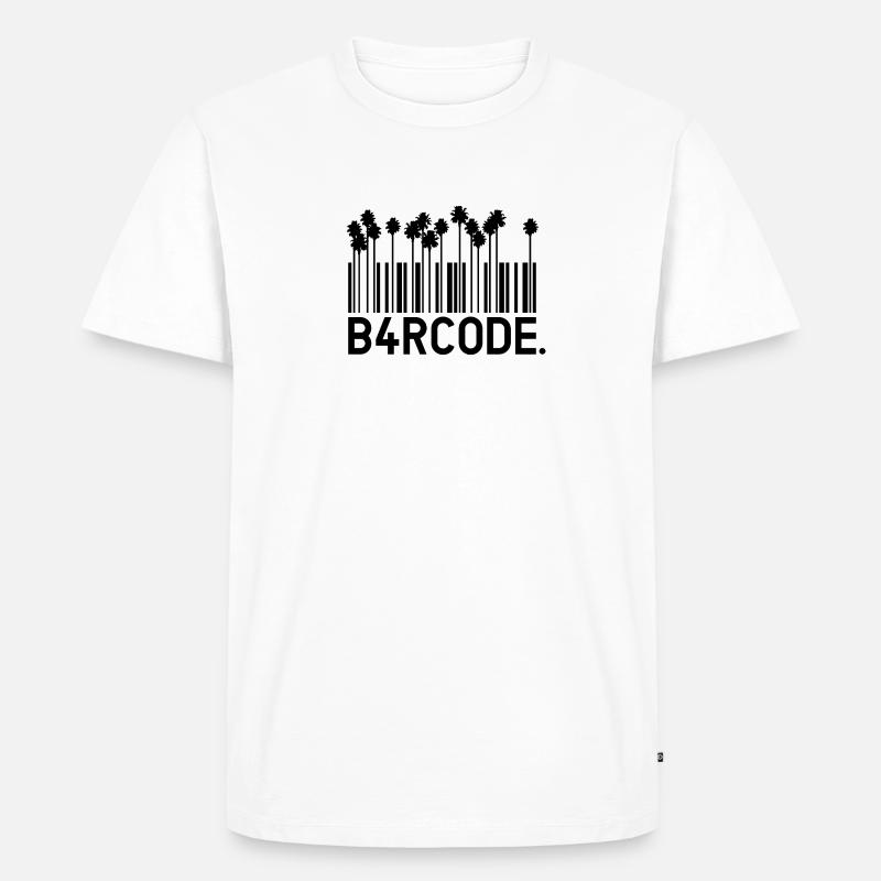 B4RCODE. Palm trees black - Männer Premium Bio T-Shirt - Weiß