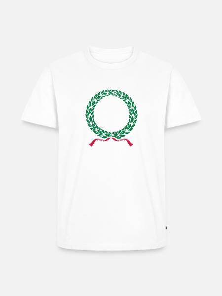 VICTORY LAUREL CROWN - Männer Premium Bio T-Shirt - Weiß