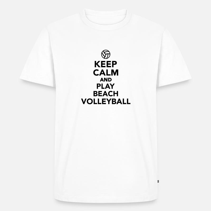 Beachvolleyball - Männer Premium Bio T-Shirt - Weiß