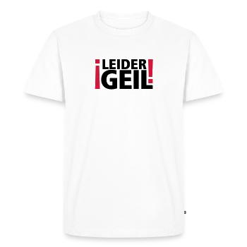 leider geil - Männer Premium Bio T-Shirt - Weiß - Vorne - Nico (187cm)