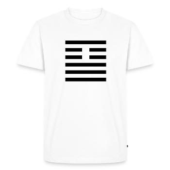 26 Da Tschu - Des großen Zähmungskaft (Hexagram) - Men's Premium Organic T-Shirt - white - Front - Nico (187cm)