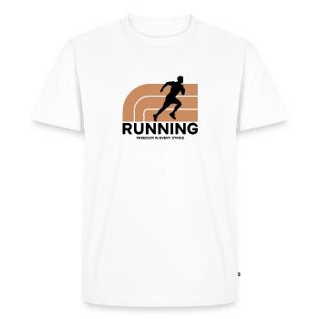 Running and health - Men's Premium Organic T-Shirt - white - Front - Nico (187cm)
