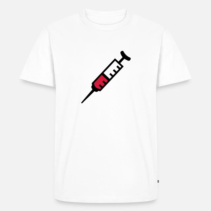 Spritze - Männer Premium Bio T-Shirt - Weiß