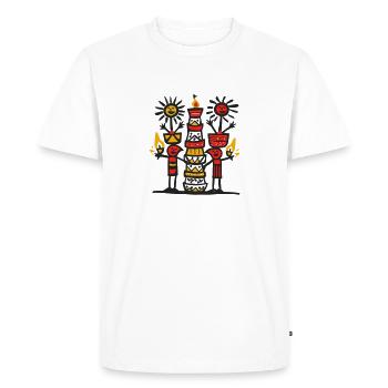 Conception d’art tribal coloré - T-shirt Premium bio Homme - blanc - Devant - Nico (187cm)