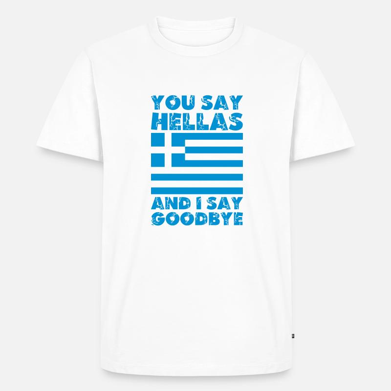 Hellas Goodbye - Männer Premium Bio T-Shirt - Weiß