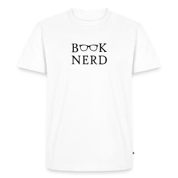 Livre Nerd - T-shirt Premium bio Homme - blanc - Devant - Nico (187cm)