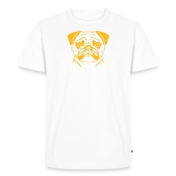Pug Portrait Vector Illustration - Men's Premium Organic T-Shirt - white - Front - Nico (187cm)