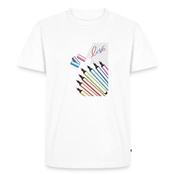 written love - Men's Premium Organic T-Shirt - white - Front - Nico (187cm)
