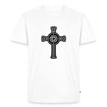 Celtic Cross 02.0 - Men's Premium Organic T-Shirt - white - Front - Nico (187cm)