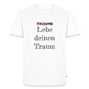 Vivez votre rêve! - T-shirt Premium bio Homme - blanc - Devant - Nico (187cm)