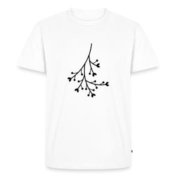 Branche coeur fleurs branche laisse gui amour - T-shirt Premium bio Homme - blanc - Devant - Nico (187cm)