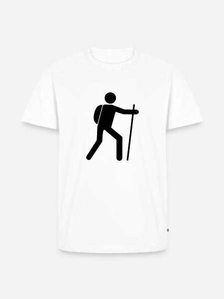 Wandelaar pictogram vector design - wandelen t-shirt - Mannen Premium Bio T-shirt - wit