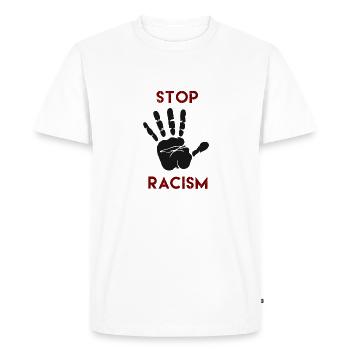 racisme, arrêter le racisme, le racisme t-shirts, le racisme hoodi - T-shirt Premium bio Homme - blanc - Devant - Nico (187cm)