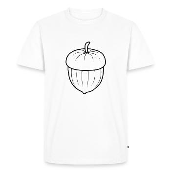 Design Acorn Nut - Men's Premium Organic T-Shirt - white - Front - Nico (187cm)