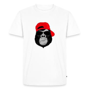 Gorillewear - T-shirt Premium bio Homme - blanc - Devant - Nico (187cm)