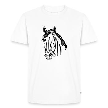 Horse Illustration Line Art Gift Idea - Men's Premium Organic T-Shirt - white - Front - Nico (187cm)