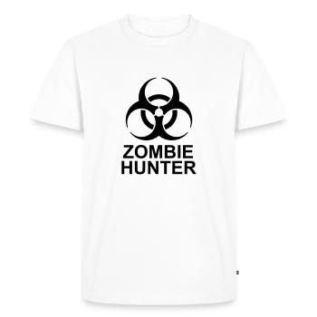 Chasseur de zombies Citation d’Halloween - T-shirt Premium bio Homme - blanc - Devant - Nico (187cm)