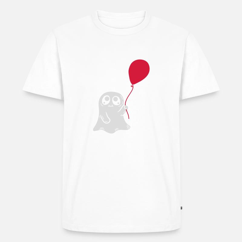 Luftballon Geist Comic Design - Männer Premium Bio T-Shirt - Weiß