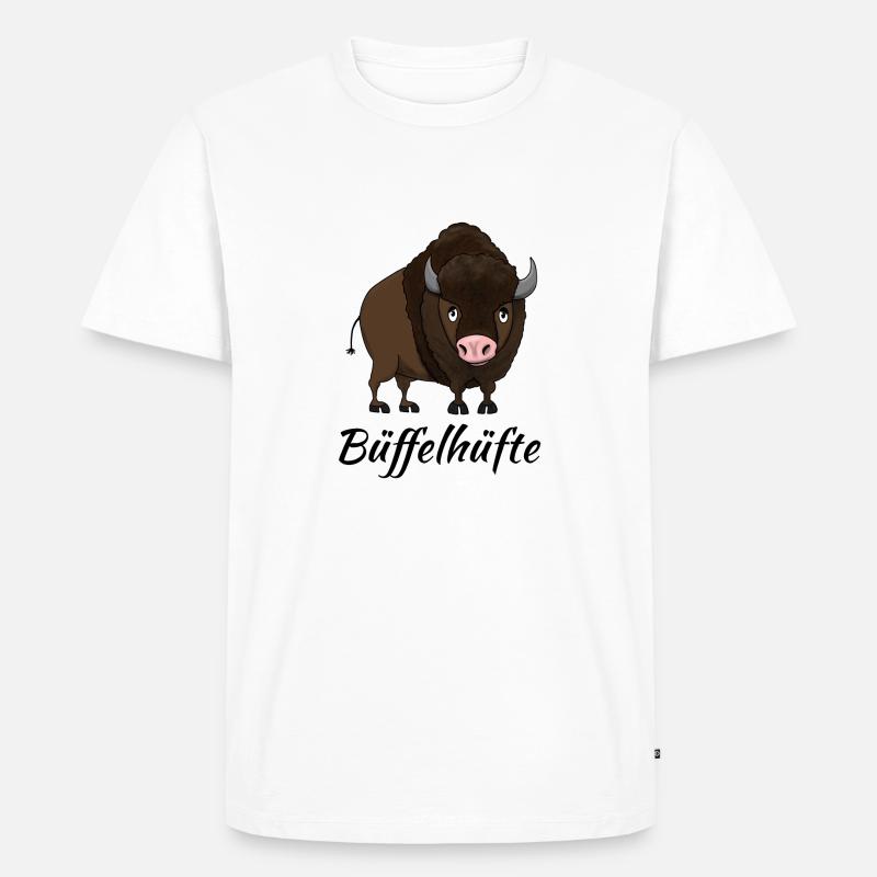 Büffelhüfte - Männer Premium Bio T-Shirt - Weiß