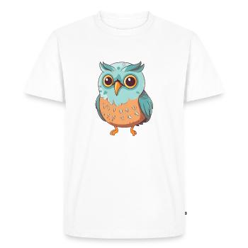 Cute owl with big eyes - Men's Premium Organic T-Shirt - white - Front - Nico (187cm)