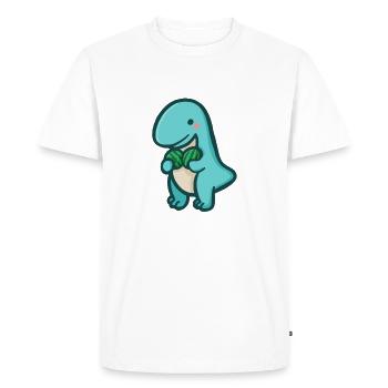 hugadino T-Rex à la pastèque, mignon dinosaure - T-shirt Premium bio Homme - blanc - Devant - Nico (187cm)