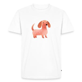 Dachshund 1970s (no2) - T-shirt Premium bio Homme - blanc - Devant - Nico (187cm)