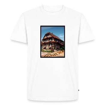 Alsatian House Digital Painting - Men's Premium Organic T-Shirt - white - Front - Nico (187cm)