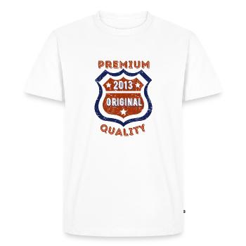 Qualité premium 2013 - T-shirt Premium bio Homme - blanc - Devant - Nico (187cm)