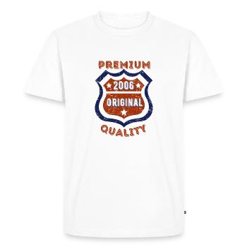 Qualité premium 2006 - T-shirt Premium bio Homme - blanc - Devant - Nico (187cm)