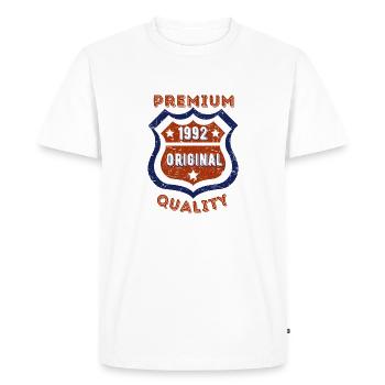 Qualité premium 1992 - T-shirt Premium bio Homme - blanc - Devant - Nico (187cm)