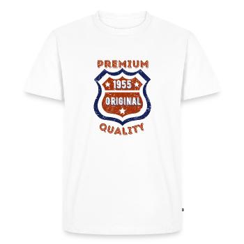 Qualité premium 1955 - T-shirt Premium bio Homme - blanc - Devant - Nico (187cm)