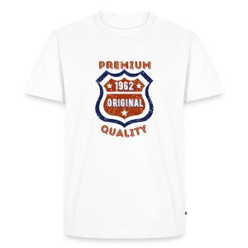 Qualité premium 1962 - T-shirt Premium bio Homme - blanc - Devant - Nico (187cm)