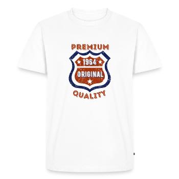 Qualité premium 1964 - T-shirt Premium bio Homme - blanc - Devant - Nico (187cm)