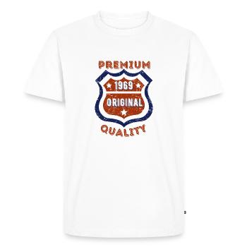 Qualité premium 1969 - T-shirt Premium bio Homme - blanc - Devant - Nico (187cm)